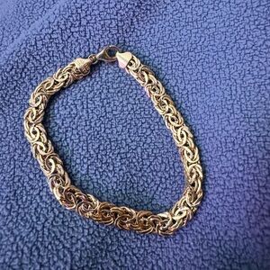 Genuine 14k Gold Byzantine Bracelet. Made In Turkey! Size 7.5